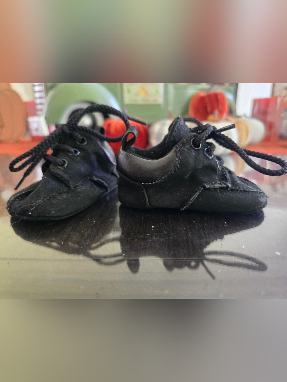Kids Black Lace-Up Soft Sole Shoes